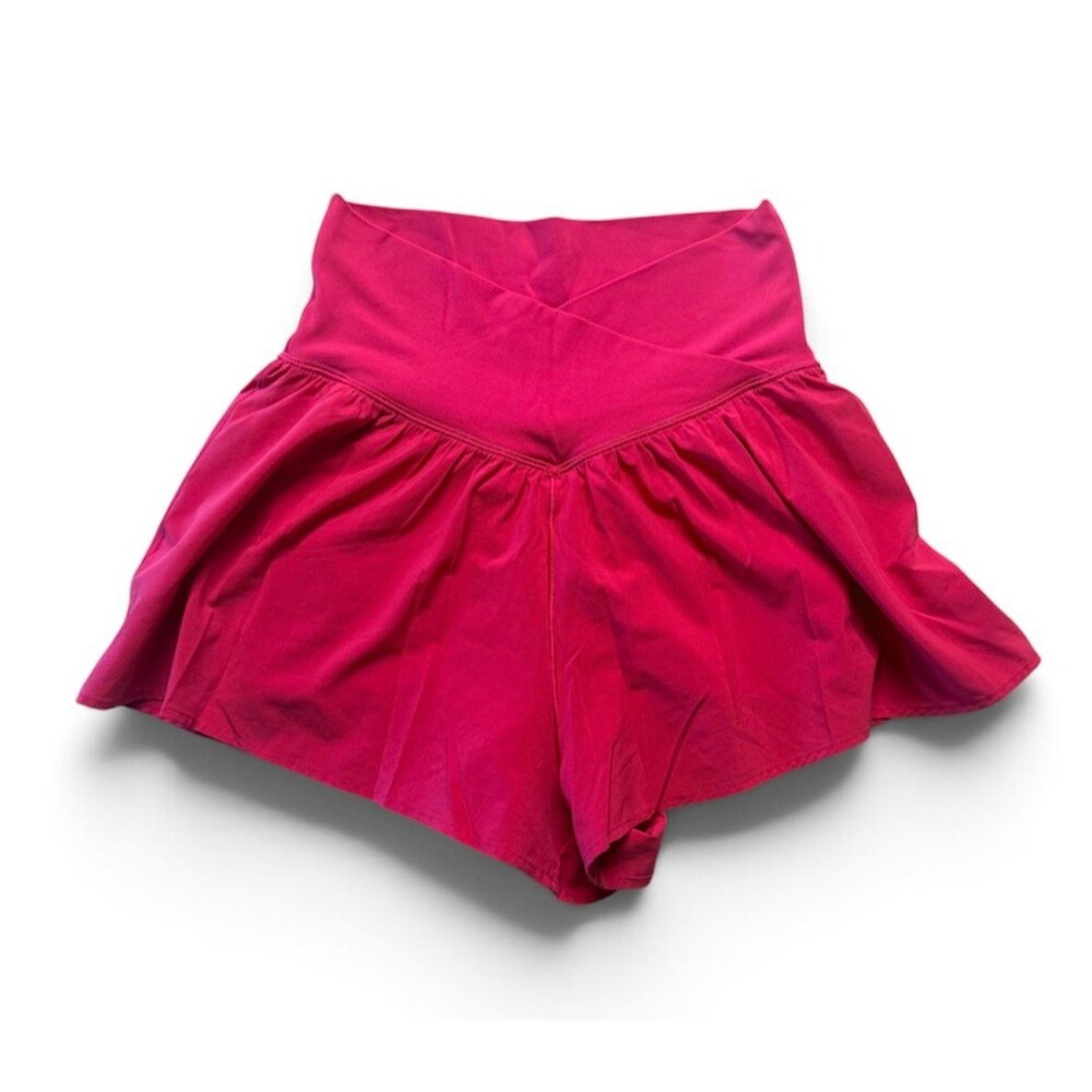 OFFLINE by Aerie Real Me Crossover Flowy Athletic Shorts Pink Small